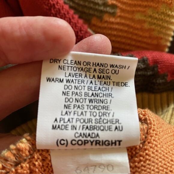 Tundra Crew Neck Sweater Color Block Argyle 100% Cotton Relaxed Men's Medium - Picture 9 of 11